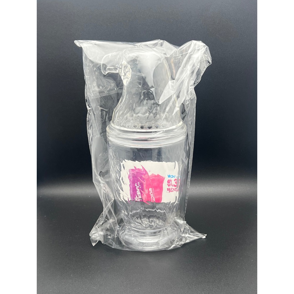 Dunkin' Donuts Eagle Head Lid Clear Iced Beverage Tumbler Promo New